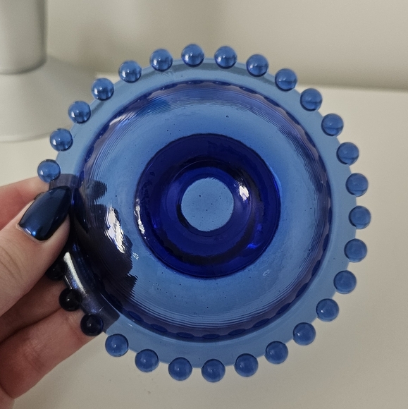 Cobalt Blue Glass Candle Holder UV Reactive - Picture 5 of 9